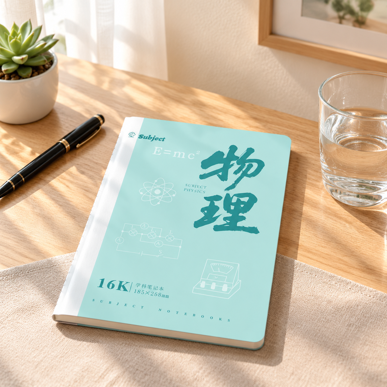 超写实室内空间摄影。 主体：笔记本严格参照上传产品图，完整保留… - 图片创意预览