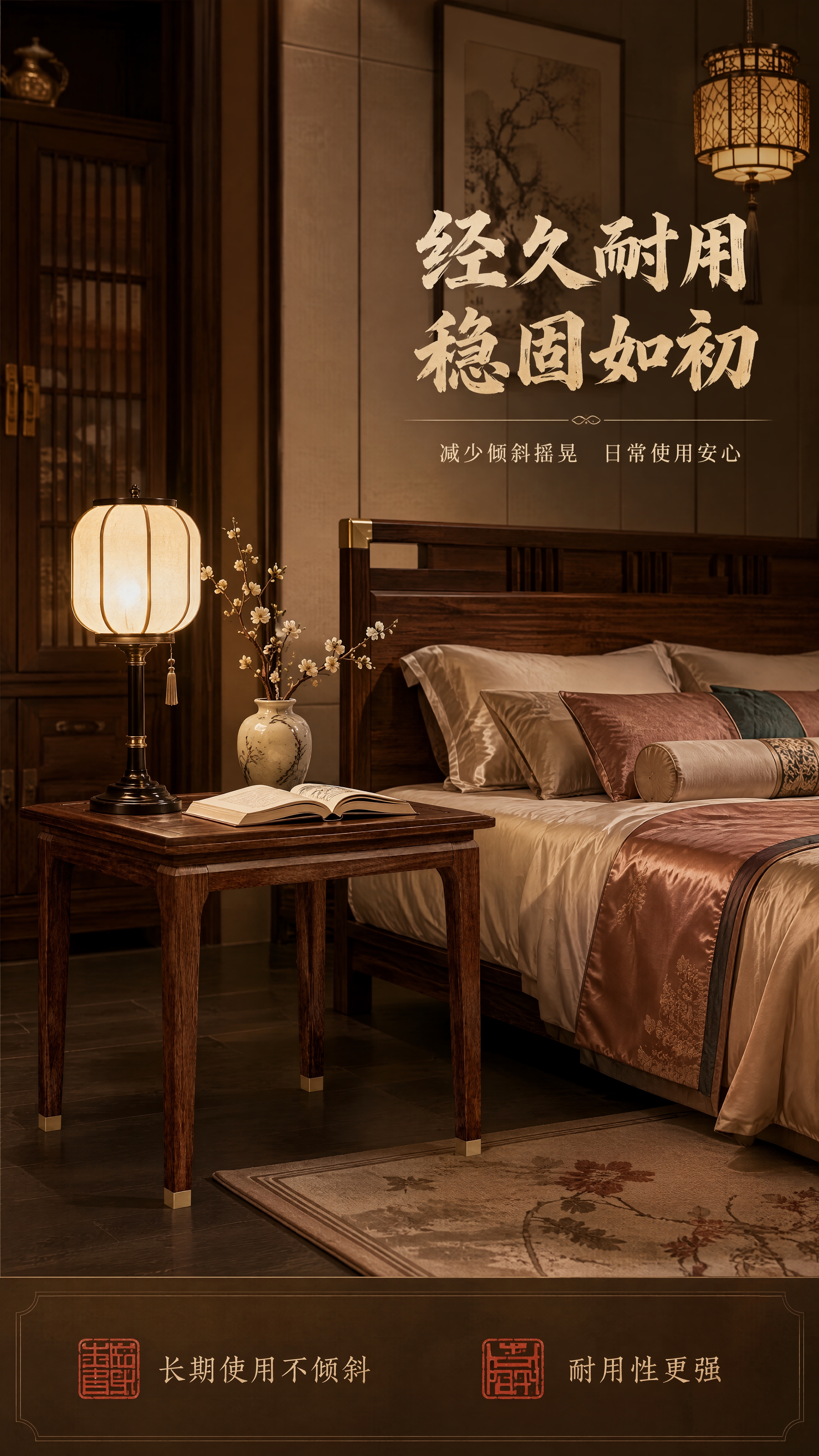 [第7张] 耐用性展示页-长期使用稳固不倾斜场景（卧室场景）。… - 图片创意预览