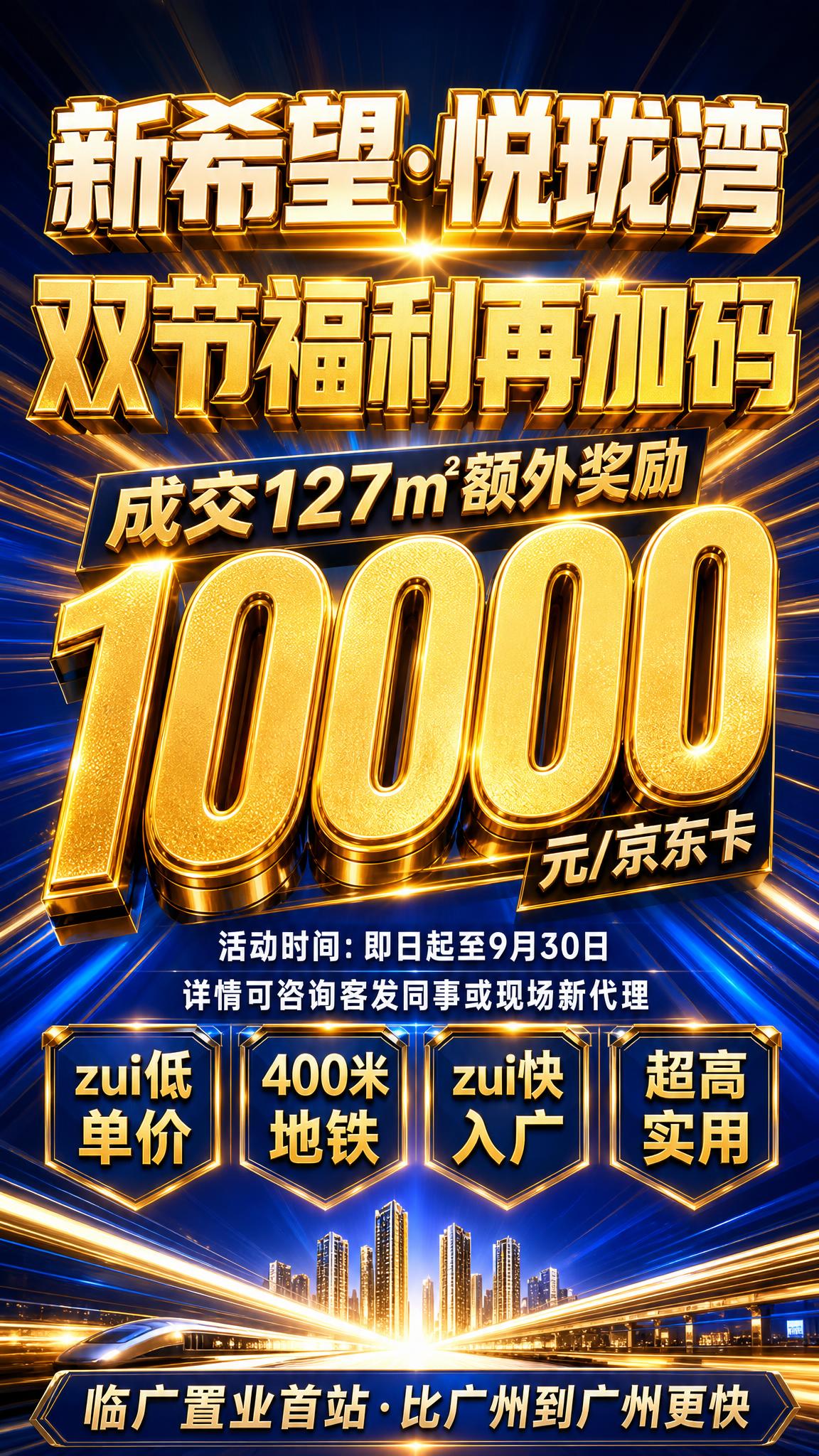 一张极具视觉冲击力的房地产大促海报，炸街级商业大促风格，强烈压… - 图片创意预览