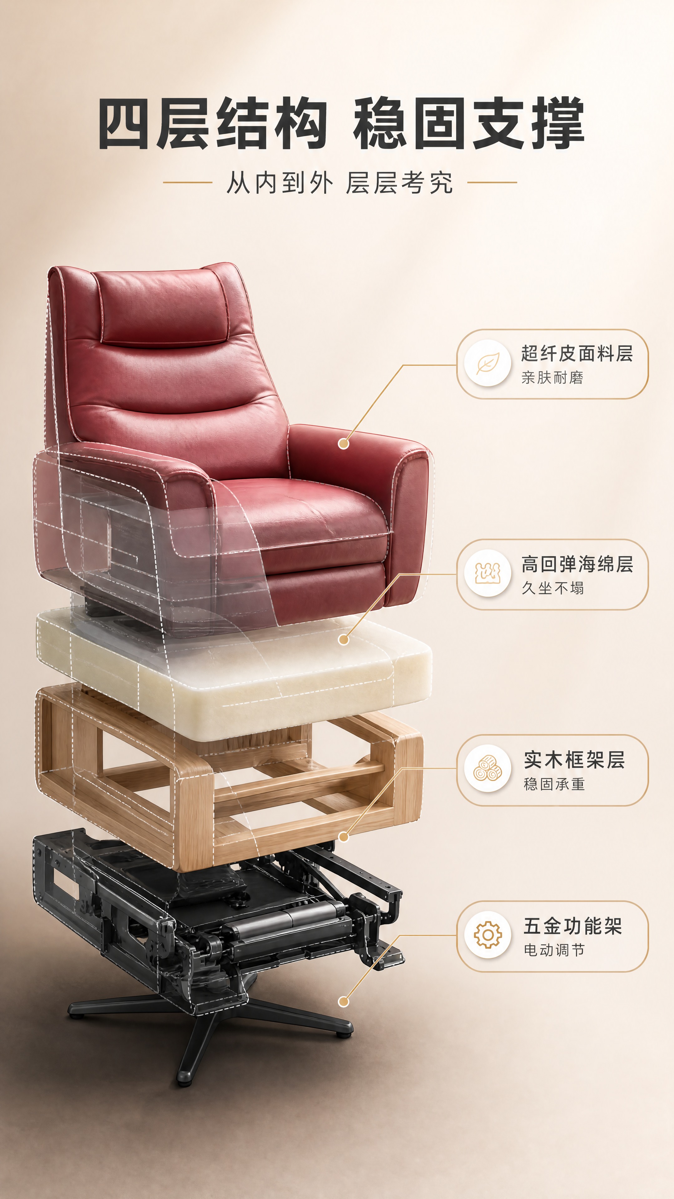 [商品] 使用【图1】酒红色单人功能沙发椅；保留整体外形、酒红… - 图片创意预览