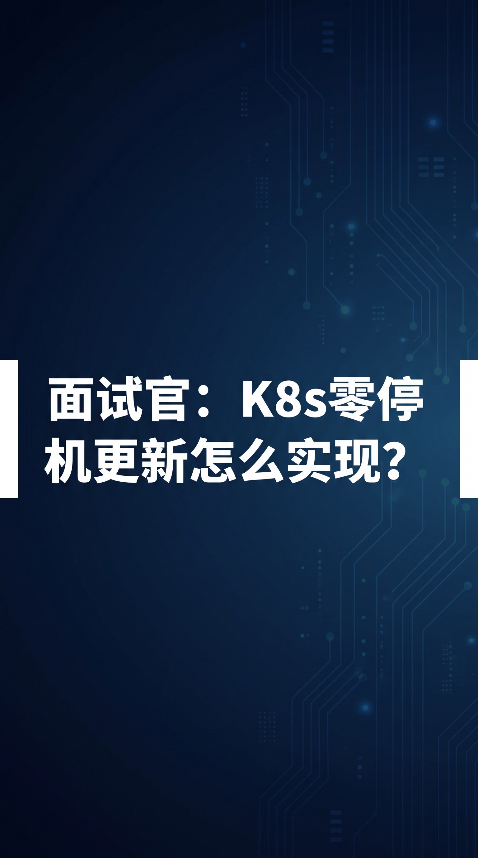技术问答封面图，仅显示醒目标题文字"面试官：K8s零停机更新怎… - 图片创意预览