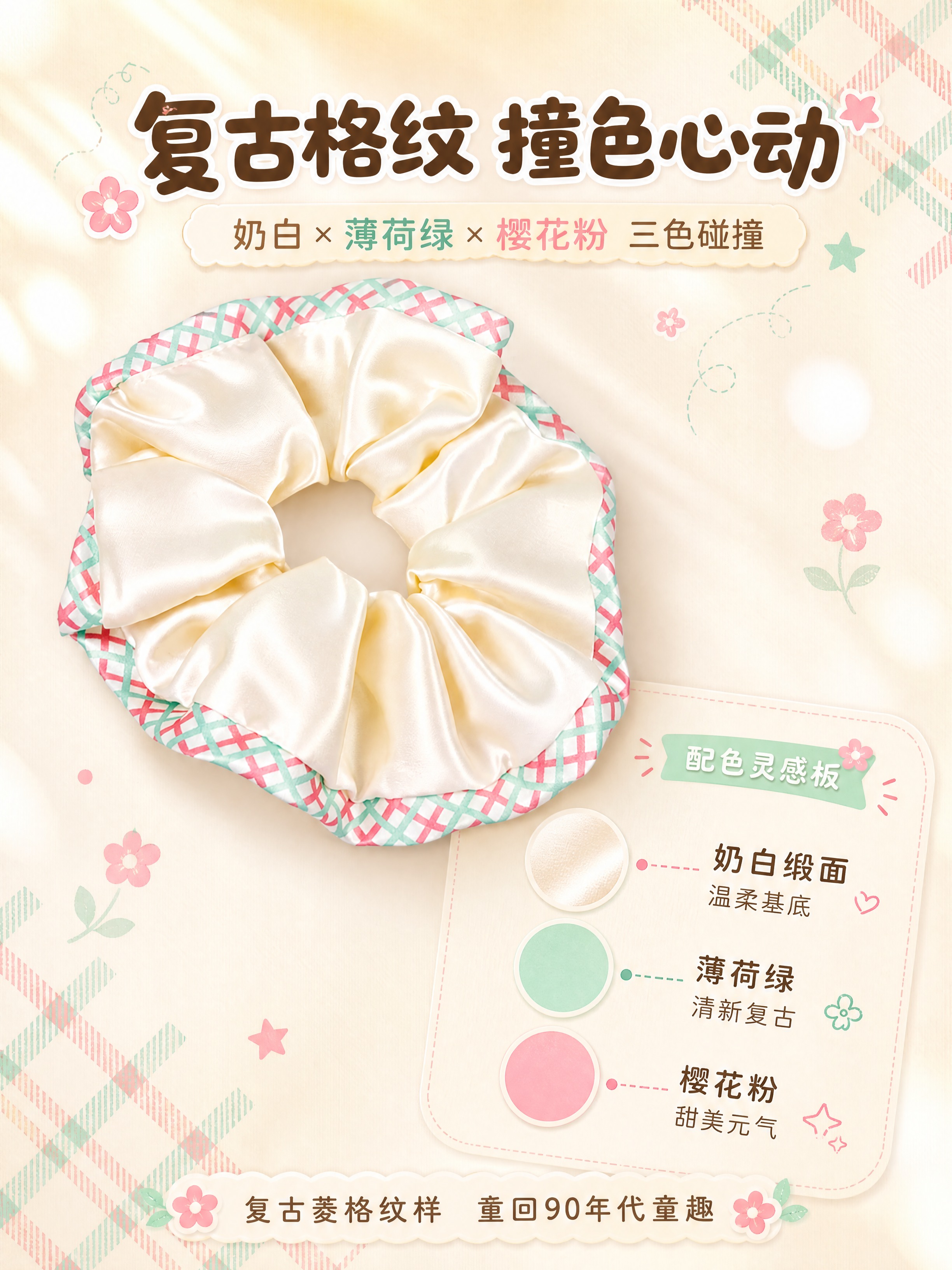 [商品] 使用【图3】大肠发圈整体；保留奶白+薄荷绿+樱花粉配… - 图片创意预览