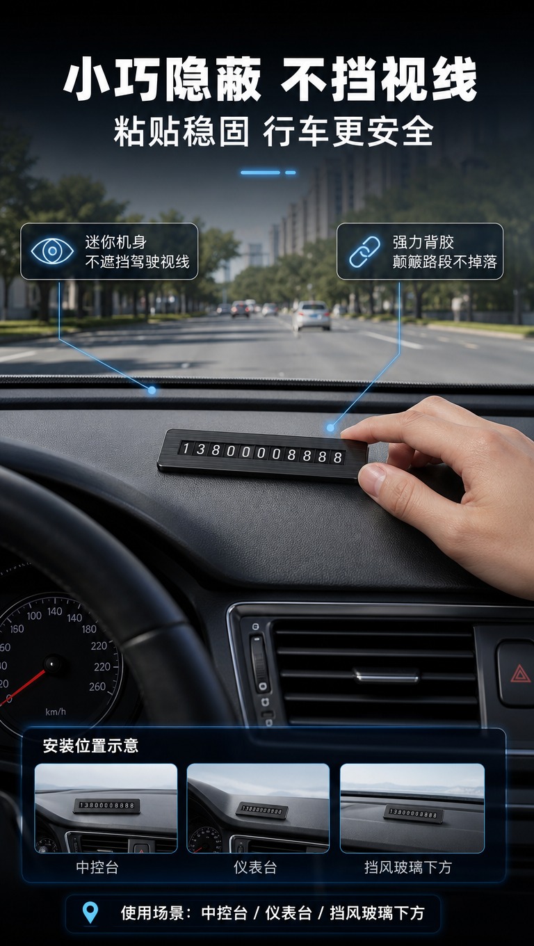 [商品] 使用【图1】黑色款长条形金属停车号码牌；保留长方形金… - 图片创意预览