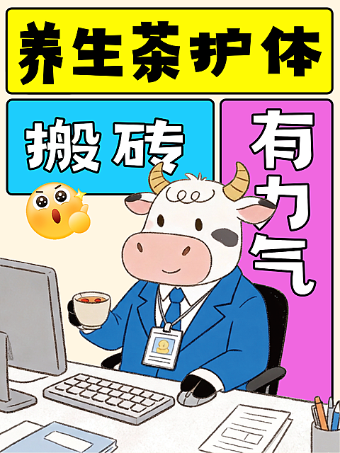 中药养生小红书封面打工人养生茶
