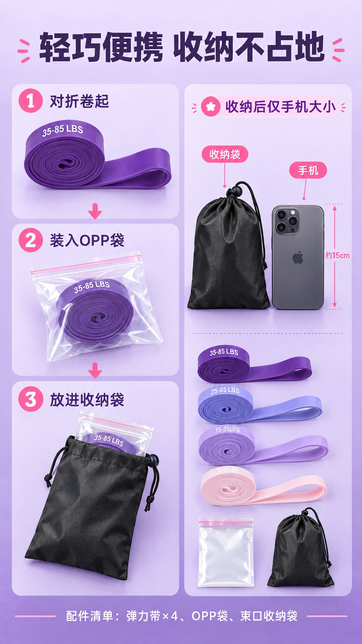 [商品] 使用【图4】【图7】带收纳袋的全套弹力带图及【图3】… - 图片创意预览