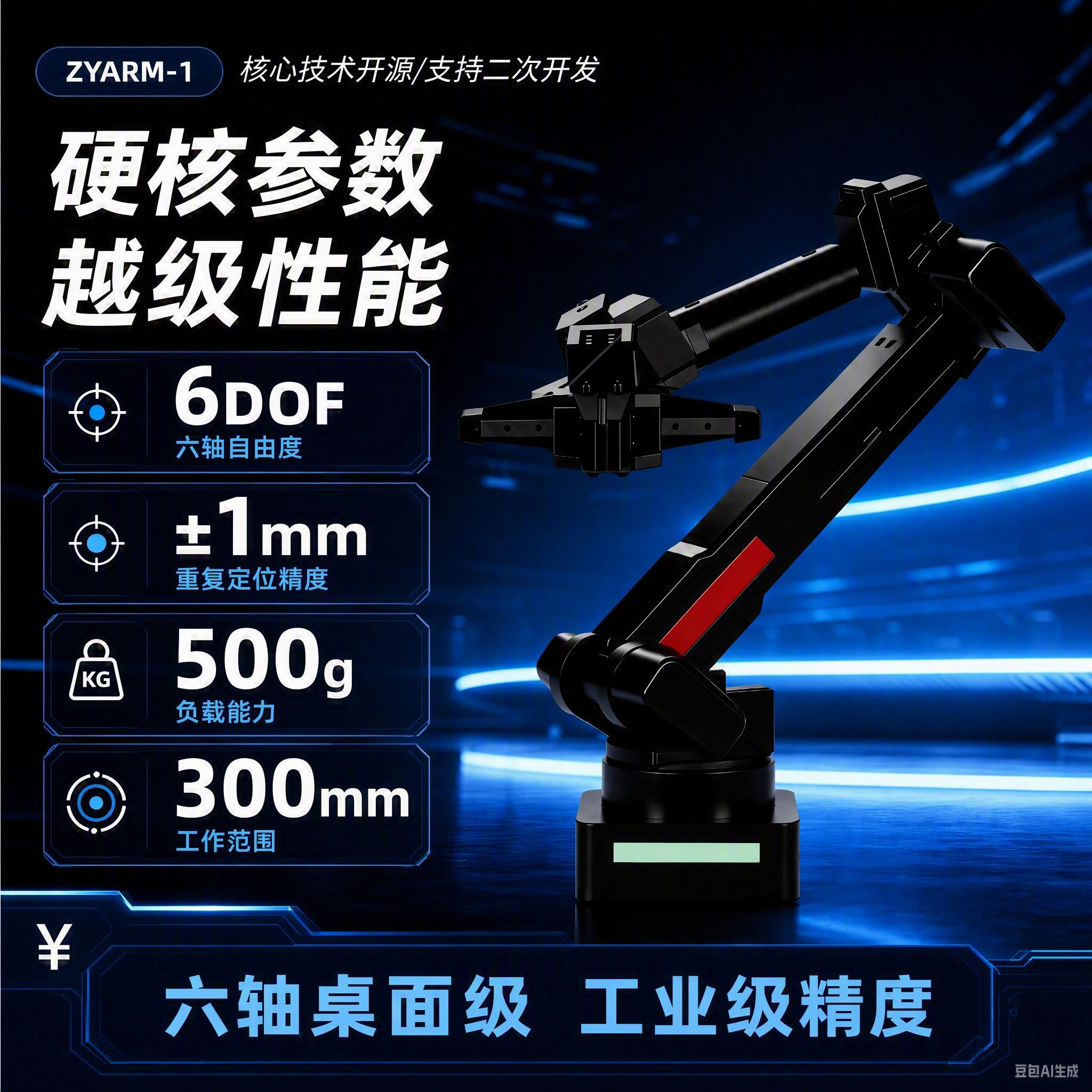 基于参考图的视觉风格，生成核心性能数据主图。保持深色科技工业风… - 图片创意预览