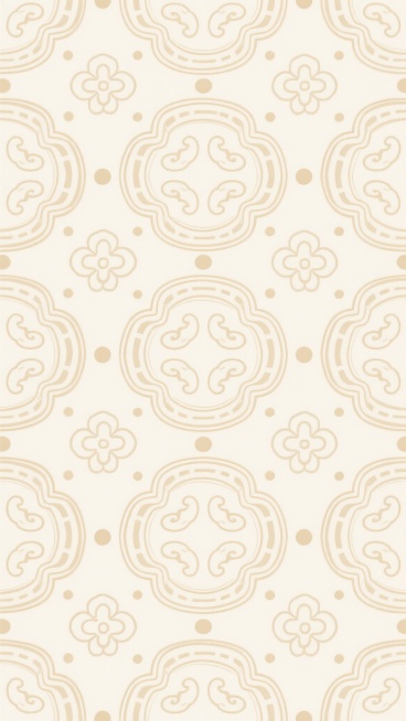 中式传统风格无缝背景底纹，米白色背景上以浅金色线条勾勒，采用连续对称的几何图案布局，包含变体回纹、简化祥云纹样和圆点连接元素，整体呈现典雅庄重的东方美学韵味，纹样排列整齐有序，线条流畅细腻，色彩搭配和谐统一，具有传统吉祥寓意的经典中式装饰图案。预览效果