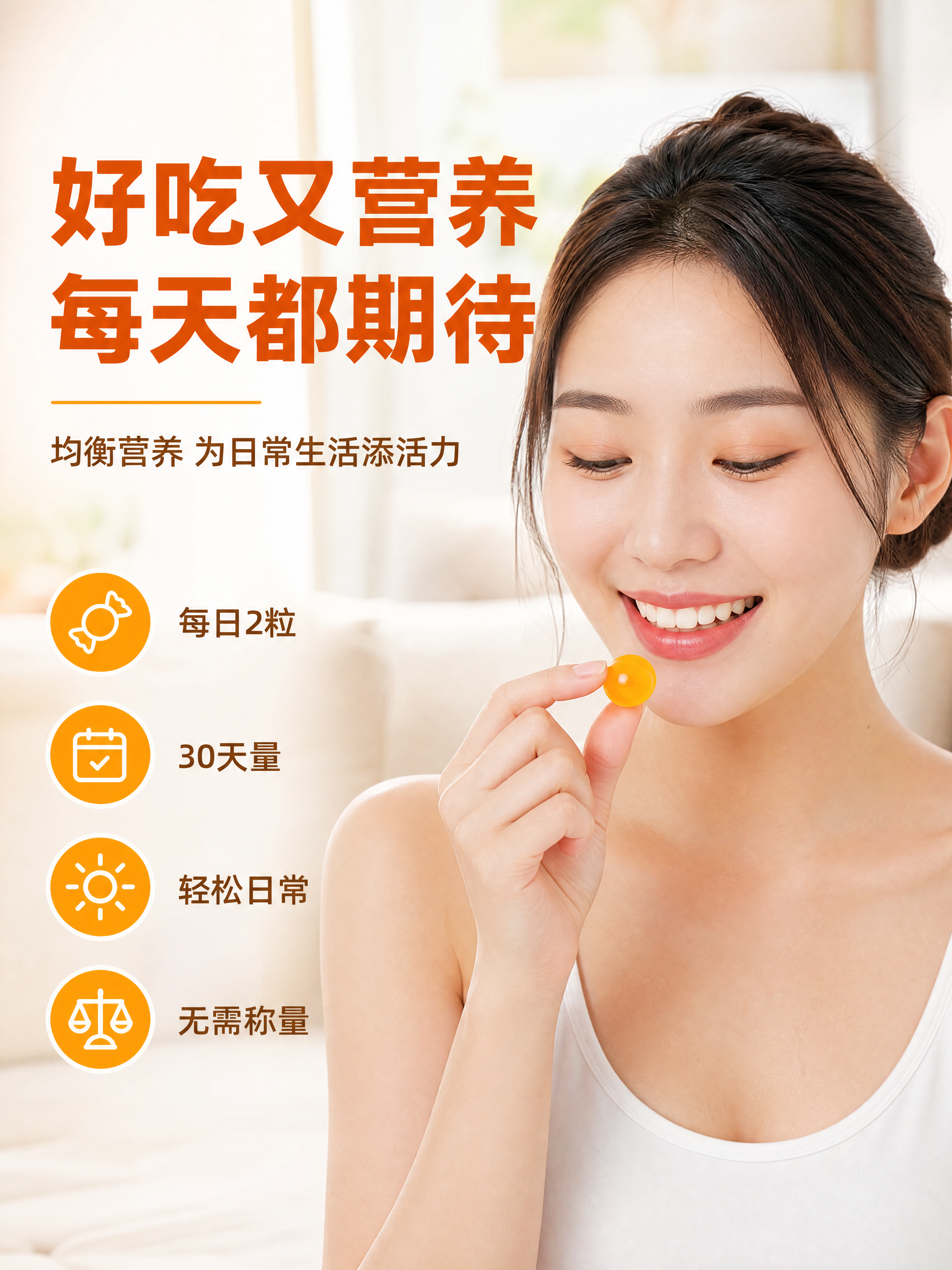 [商品] 使用【图6】女性手持软糖场景；将人物替换为亚洲女性（… - 图片创意预览