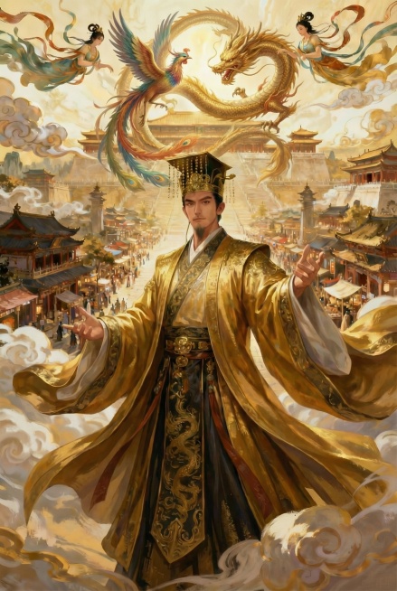 在后面的天空中加一点龙凤预览效果