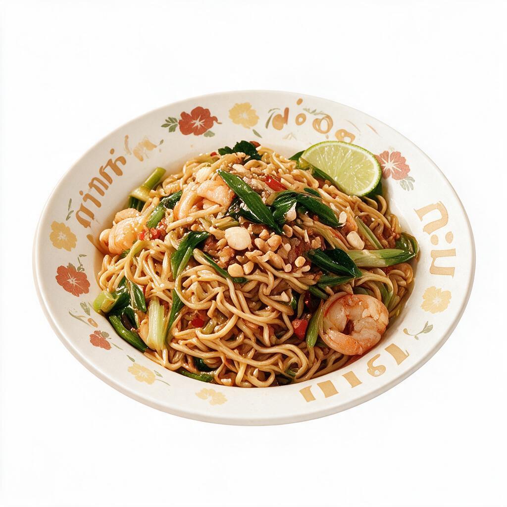 从参考图中提取醉鬼炒面这道菜，单独抠出来，变成透明背景的商品素… - 图片创意预览