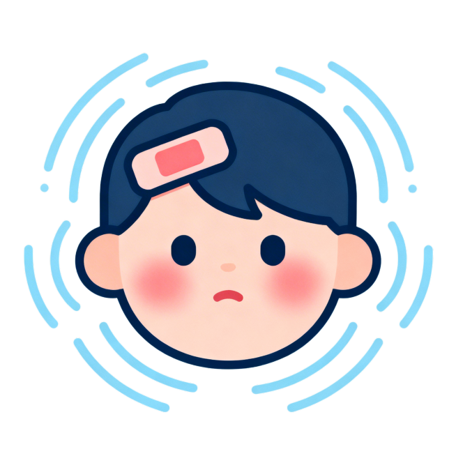 简约扁平化医疗图标插画，主题是低热发烧，表现轻微发热状态，干净简洁的医疗风格，浅蓝色调预览效果