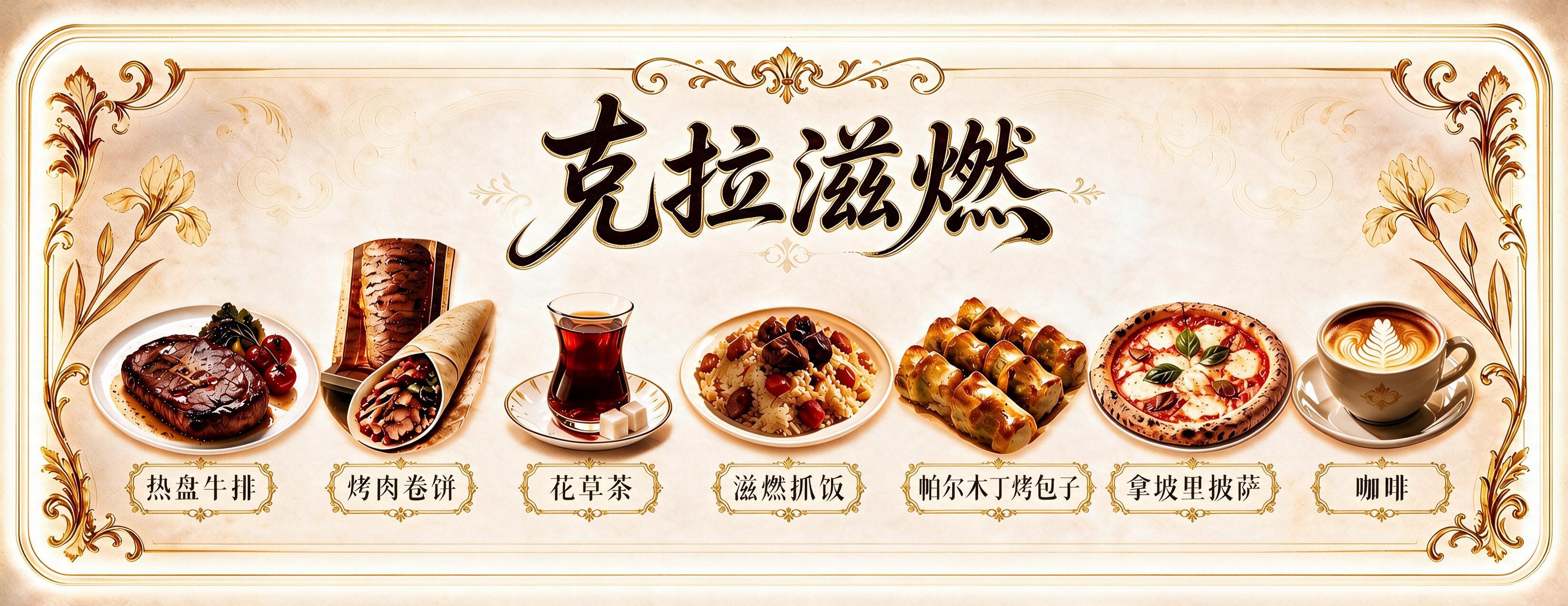 保持这张灯箱的所有元素完全不变，只做两组位置互换：1.滋燃抓饭… - 图片创意预览