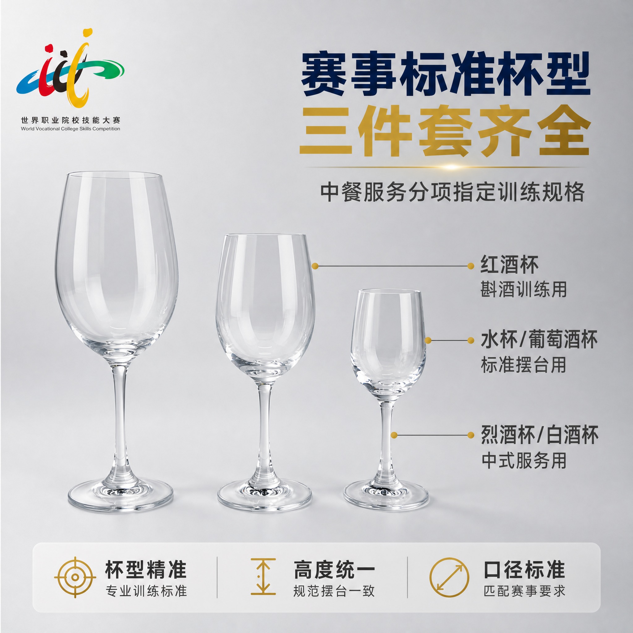 [主图-2] 赛训标准杯型卖点图，突出三件套专业规格与赛事标准… - 图片创意预览