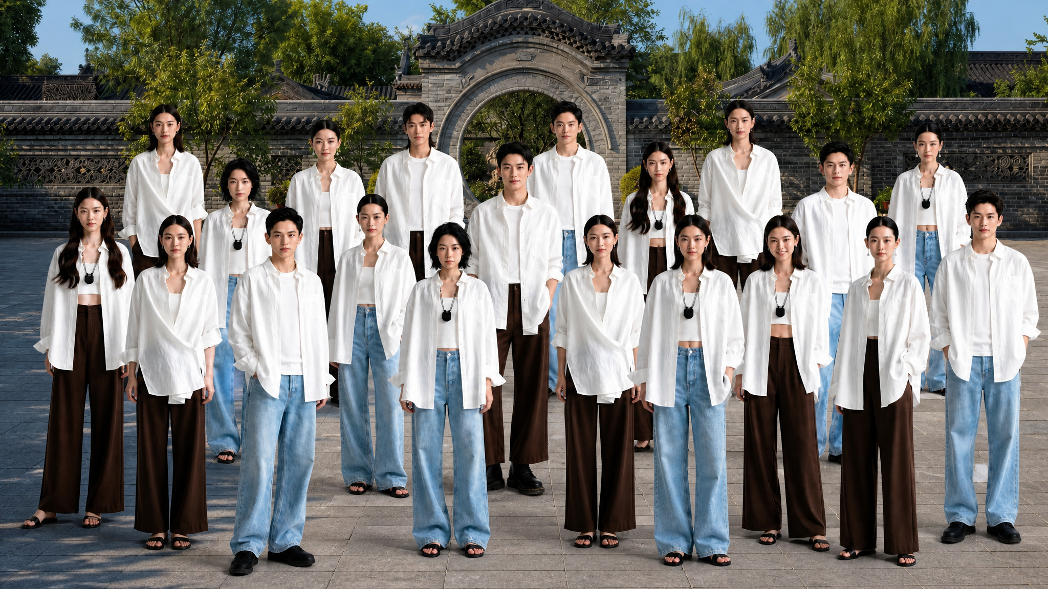 将第一张图中的人物整体保留，人物的服装、姿态、面部特征、人数和… - 图片创意预览