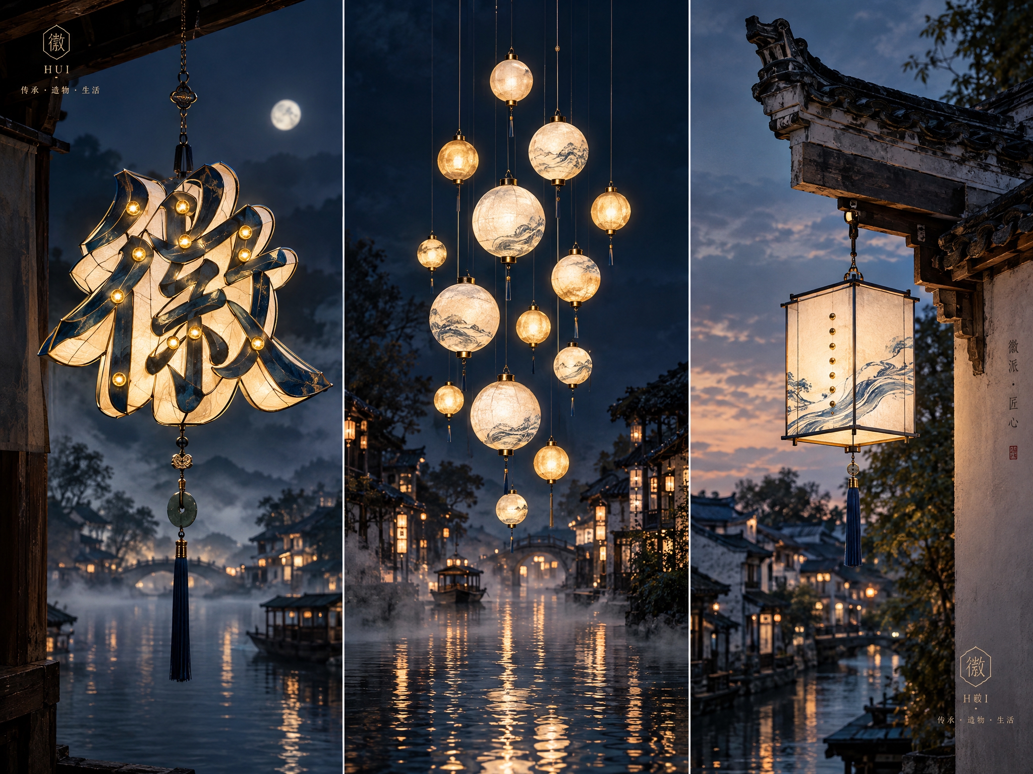 A triptych comparison image sho… - 图片创意预览