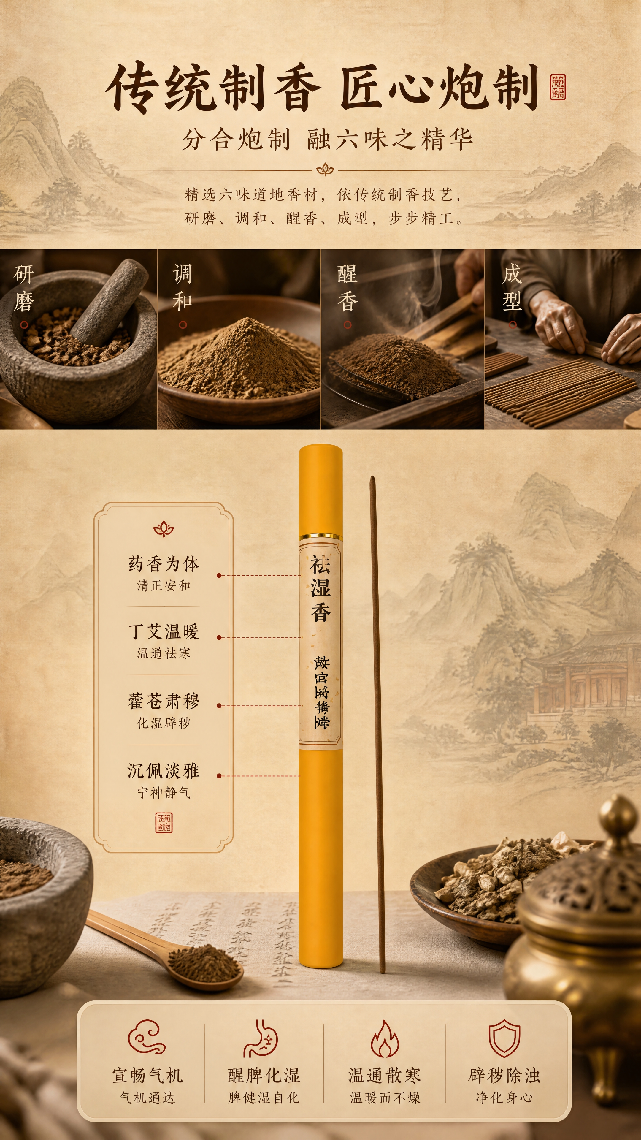 [商品] 使用【图1】黄色管装祛湿香和【图2】单支线香；保留黄… - 图片创意预览
