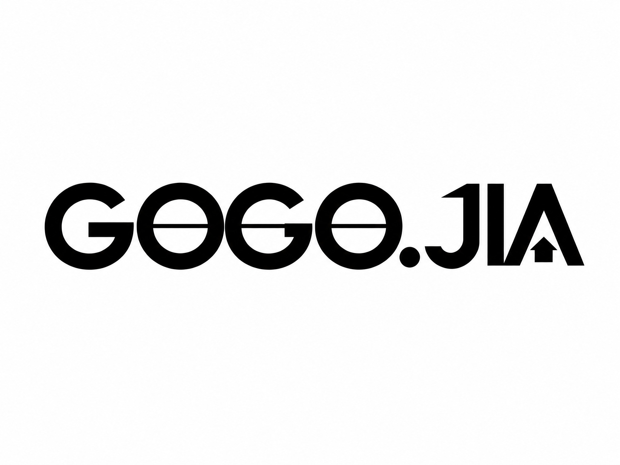 干净的纯白色背景。平面logo设计，"GOGO. JIA"文字… - 图片创意预览
