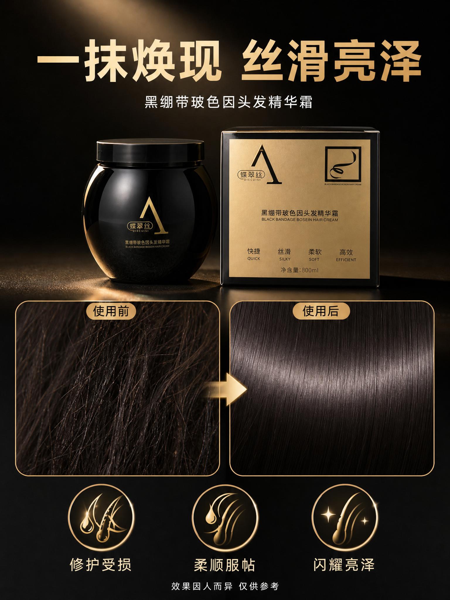 [主图-4] 使用效果场景展示，护发前后效果对比。 [统一基调… - 图片创意预览