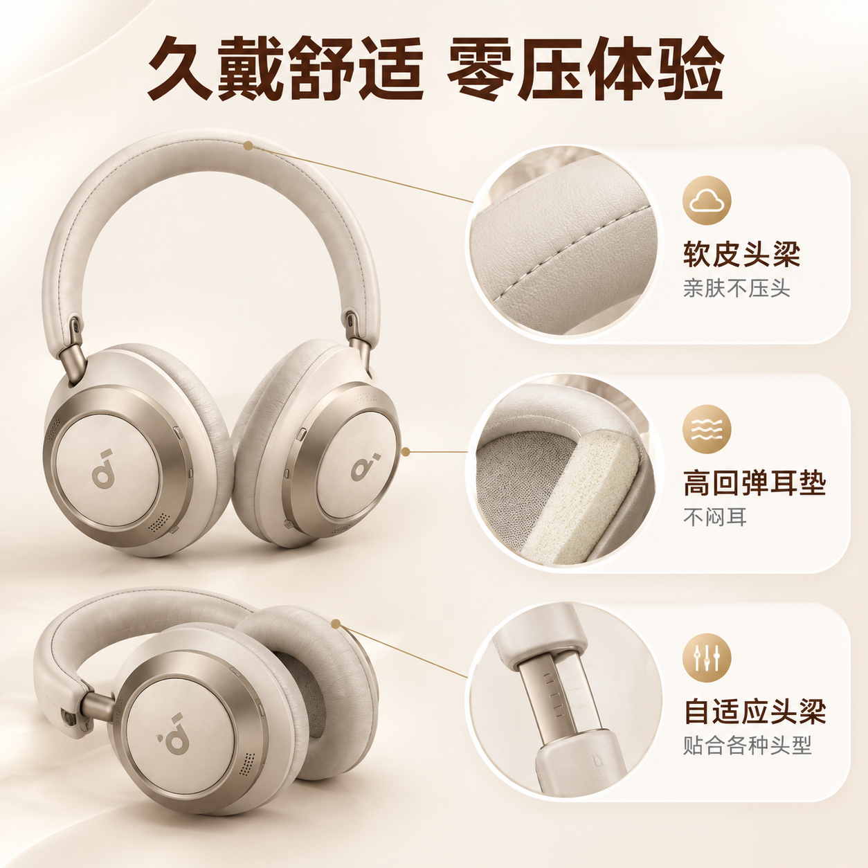 [主图-6] 佩戴舒适-结构细节证据，展示轻量化设计、自适应头… - 图片创意预览