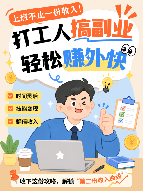 副业科普指南方法指南分享大字小红书封面预览效果