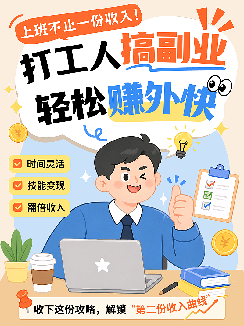 副业科普指南方法指南分享大字小红书封面