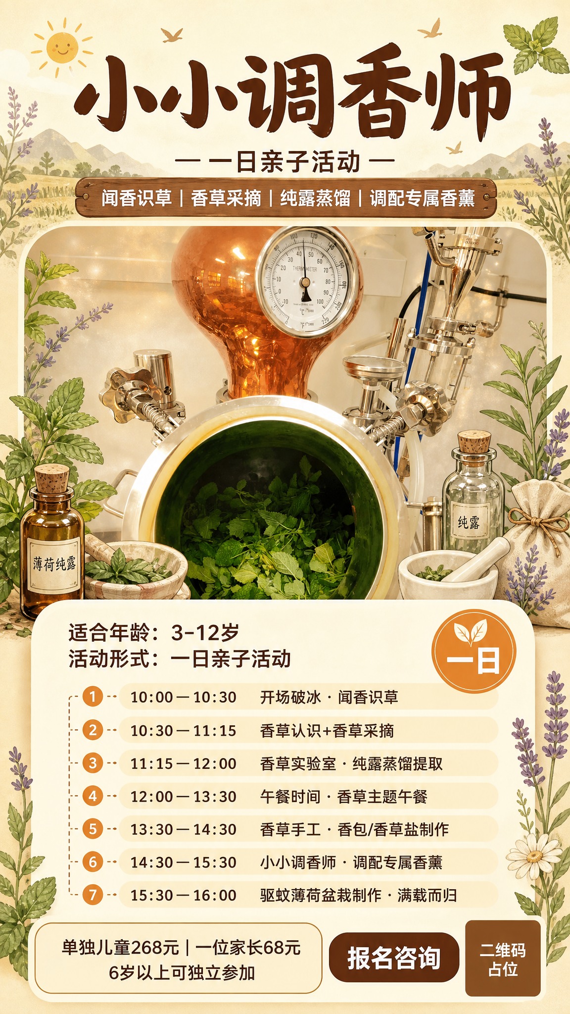 参考图1的海报版式骨架与整体风格（暖调手绘插画风、奶油米色底、… - 图片创意预览