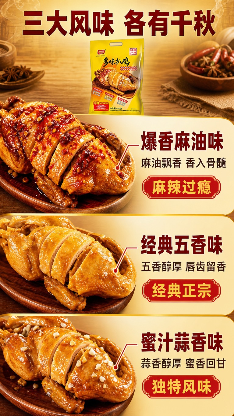 [商品] 使用【图1】德盼多味扒鸡黄色包装袋；保留包装袋所有结… - 图片创意预览