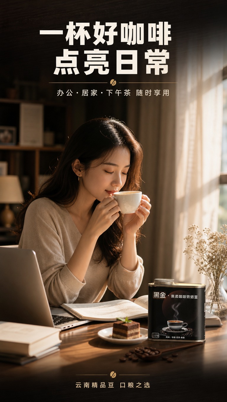 [商品] 使用【图1】黑柔咖啡黑金系列咖啡豆铁罐；保留罐体外观… - 图片创意预览