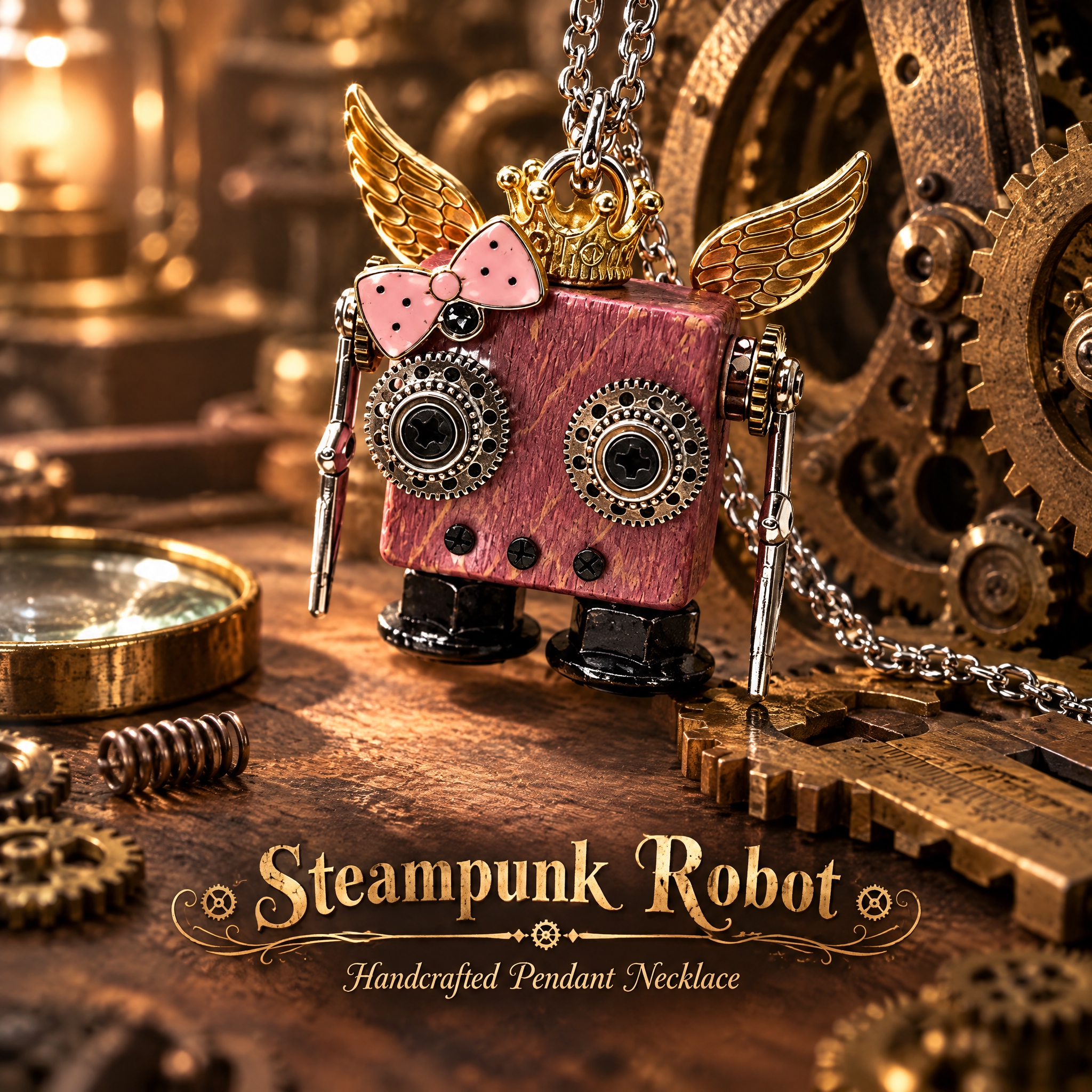 [主图-1] Steampunk Wooden Robot P… - 图片创意预览