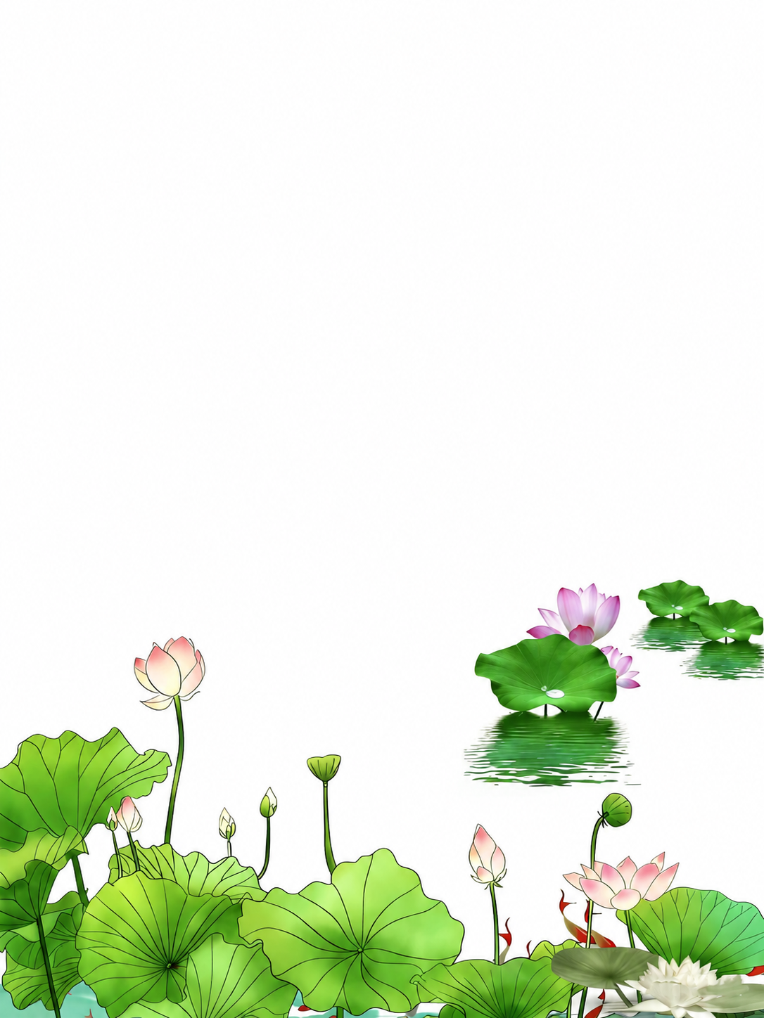 消除图片上所有文字，保留荷花荷叶等背景图案完整，自然无痕，与原… - 图片创意预览