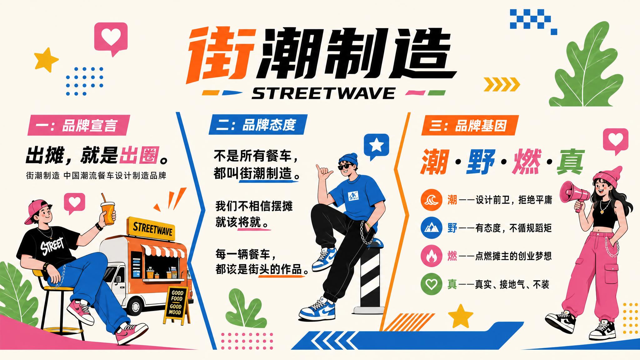 参考图的扁平插画风文化墙版式，横版长幅构图，米白色背景，明快撞… - 图片创意预览