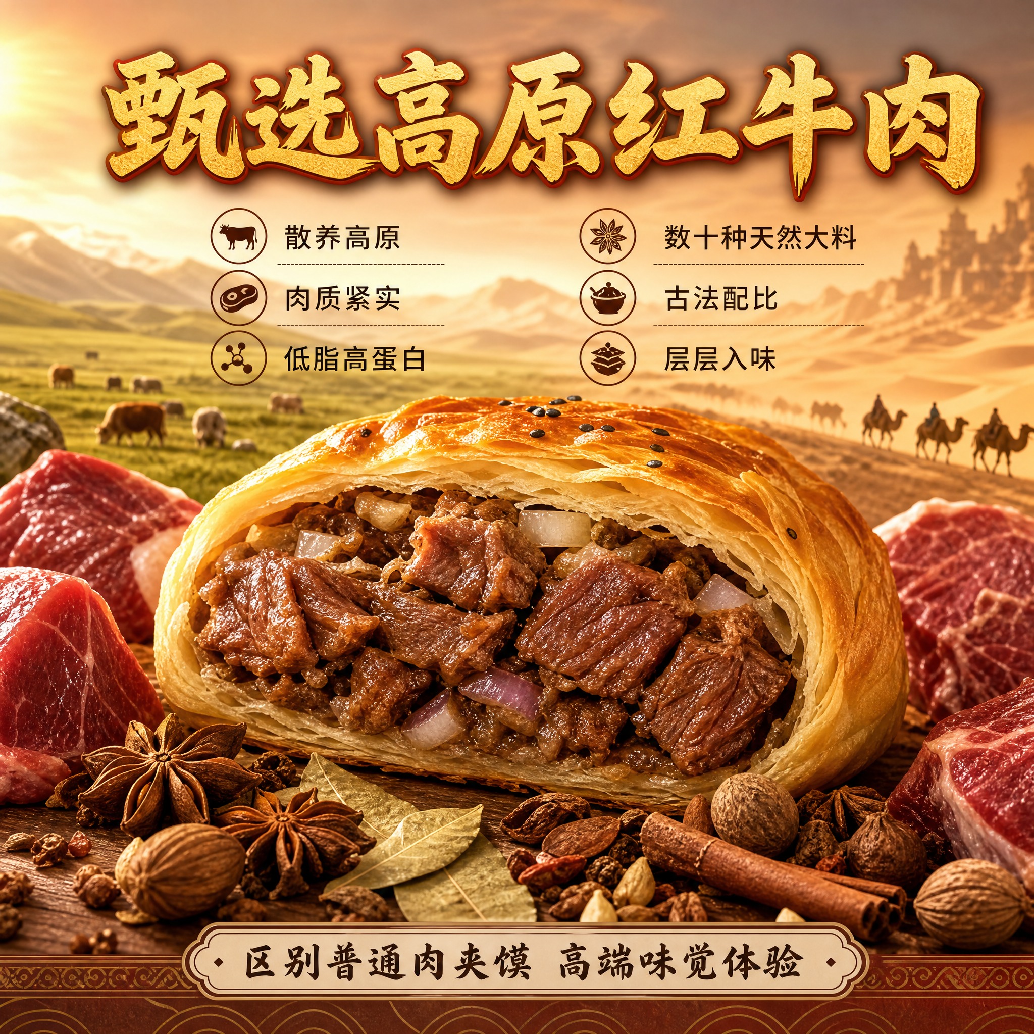 [主图-2] 核心卖点 高原红牛肉原料溯源 品质信任主题 [统… - 图片创意预览