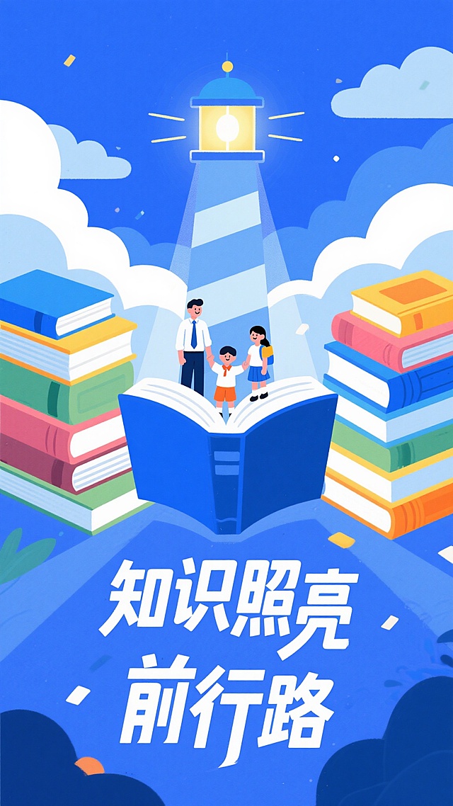知识照亮前路，创意教师节海报
