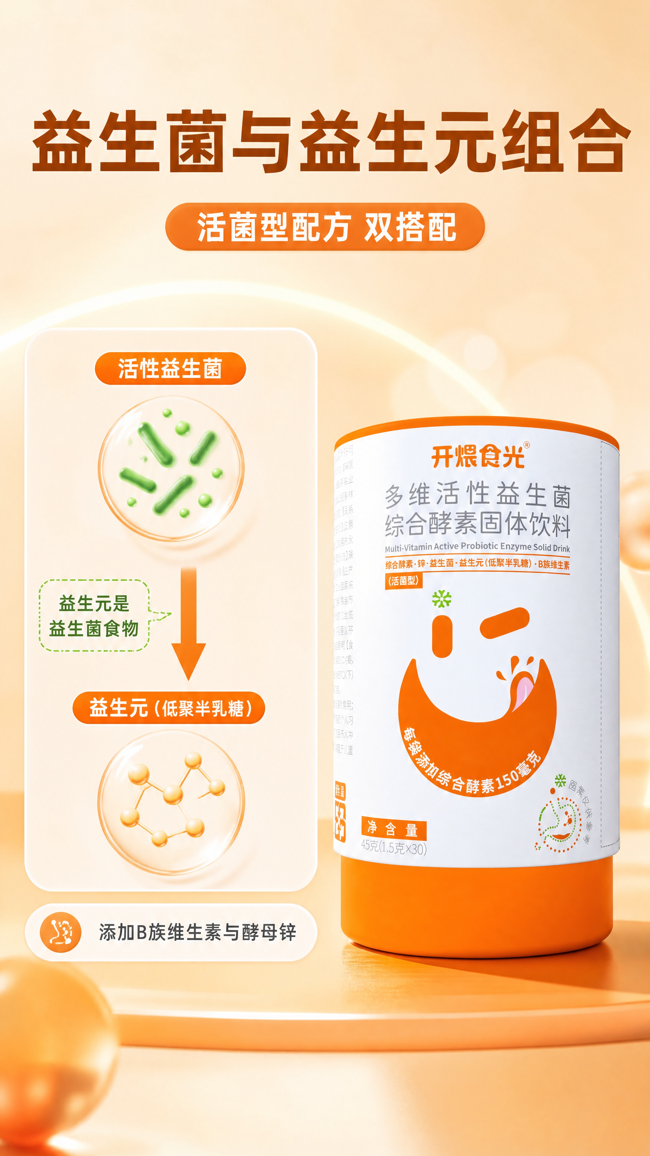 [商品] 使用【图1】开煨食光多维活性益生菌综合酵素固体饮料罐… - 图片创意预览