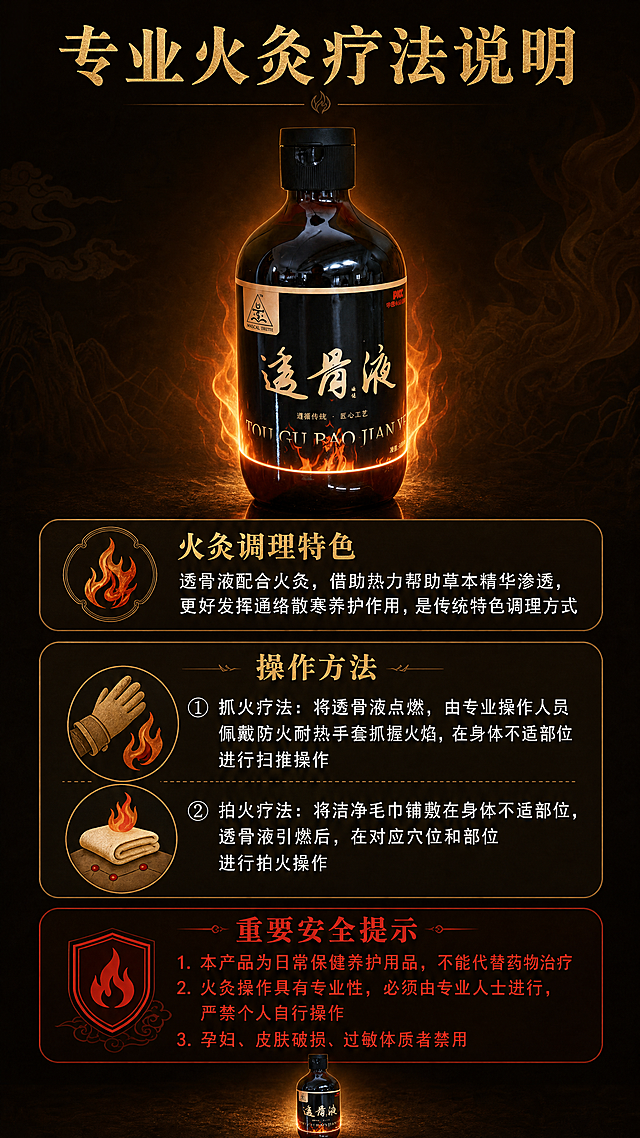 以上我觉得过于简单，专业的火救用法需要单独列出。针对火救的场面和场景，以及“不能代替药物”等安全提示，也需要单独设立一个页面。