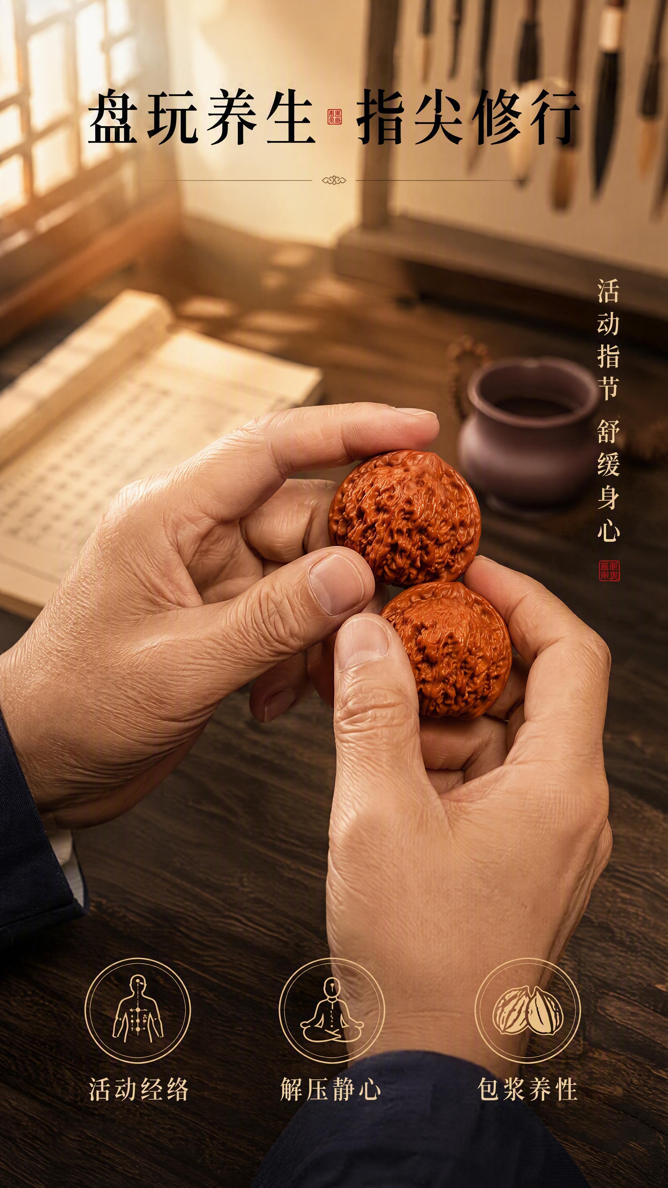[第5张] 详情页盘玩养生页-手部盘玩文玩核桃动态场景。本张使… - 图片创意预览