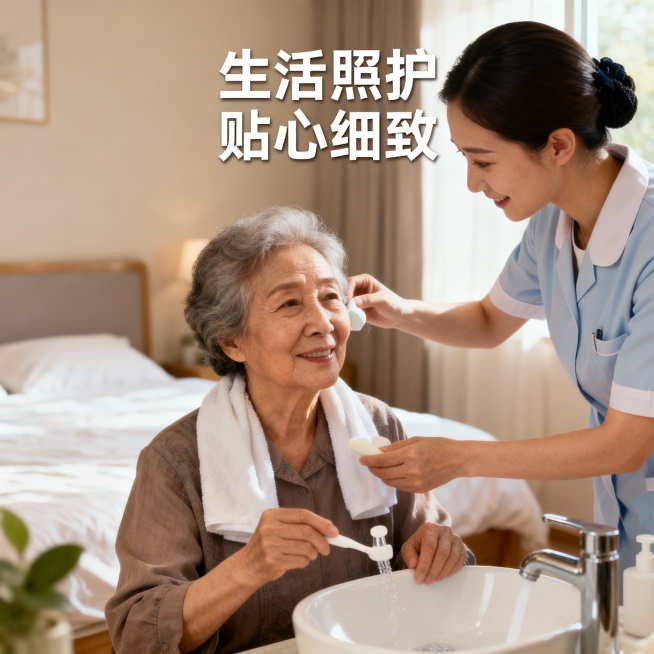 做一套关于居家照护的主图*1张+轮播图*3张+具体服务项目：家务+做饭、3小时家务+做饭、4小时家务+做饭、生活照护、半自理长者长期照护、长期卧床失能照护，单图片大小500KB以下预览效果
