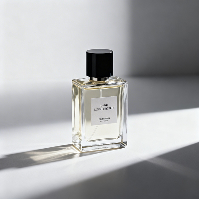 高端香水商品展示图，精致优雅的香水瓶身，简约高级的背景，光影质感细腻，符合电商商品展示风格，整体干净大气