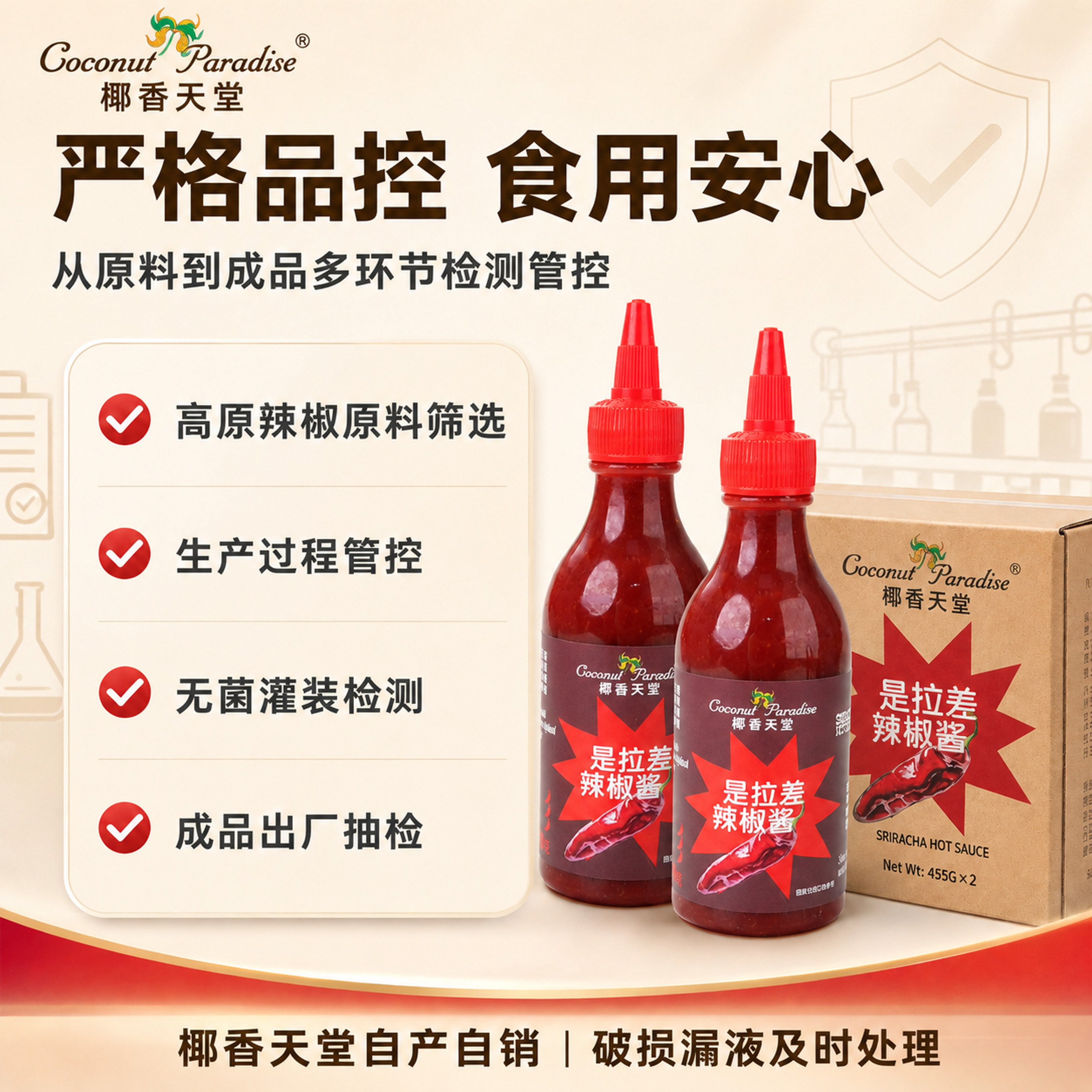 基于参考图2的构图与版式进行修改：将画面中的两瓶辣椒酱与右侧外… - 图片创意预览