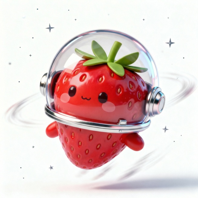 将草莓主体颜色改为鲜艳的红色，其余元素保持不变预览效果