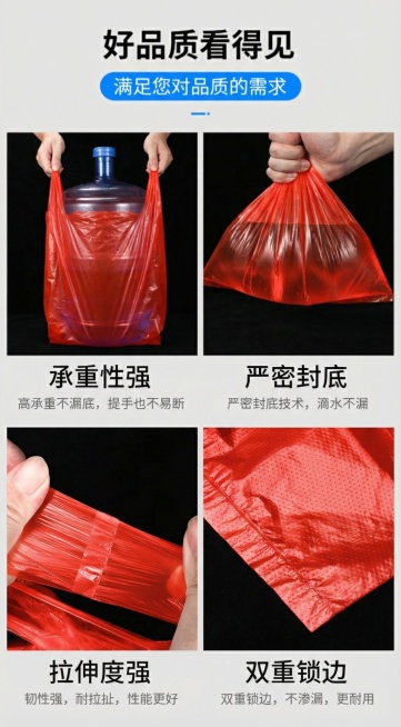 塑料袋变成大红色的预览效果
