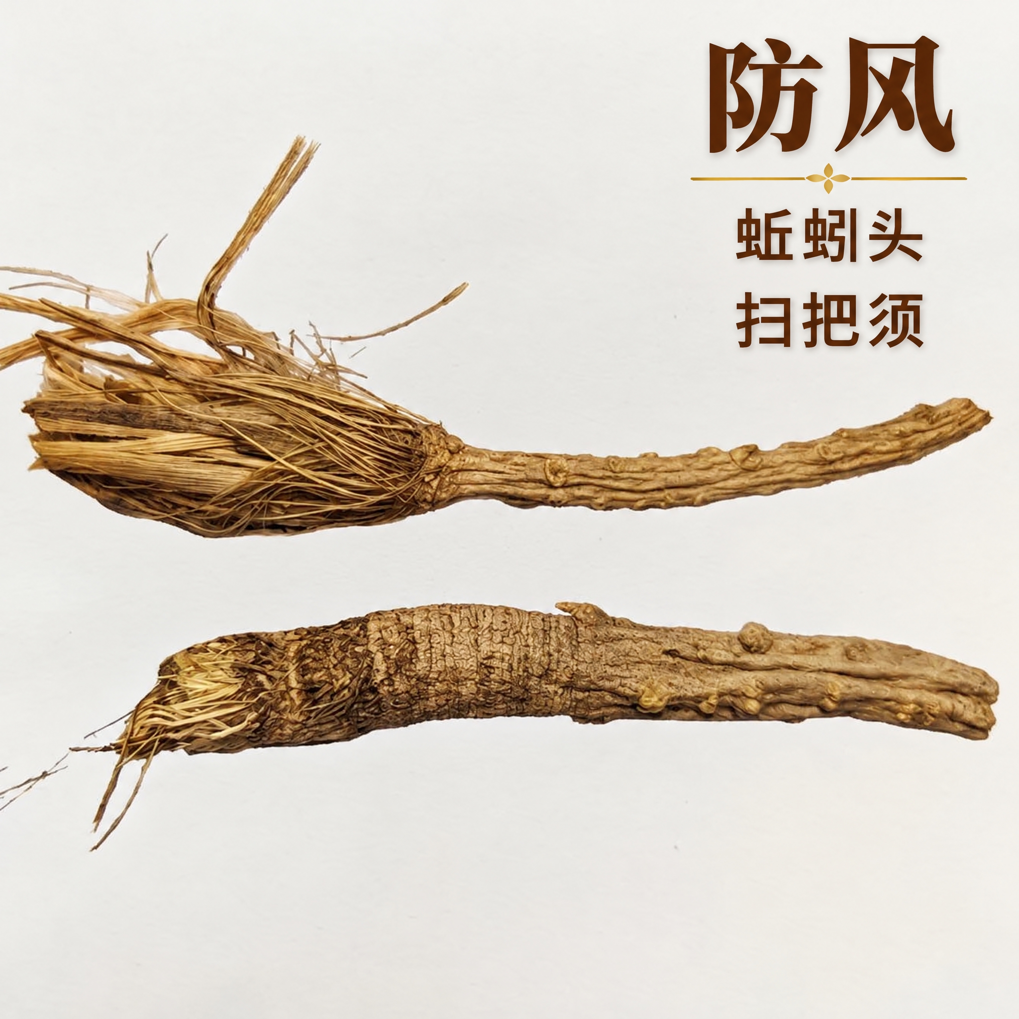 以上传的防风素材为基底制作中药材电商主图。严格保留原画面：浅灰… - 图片创意预览