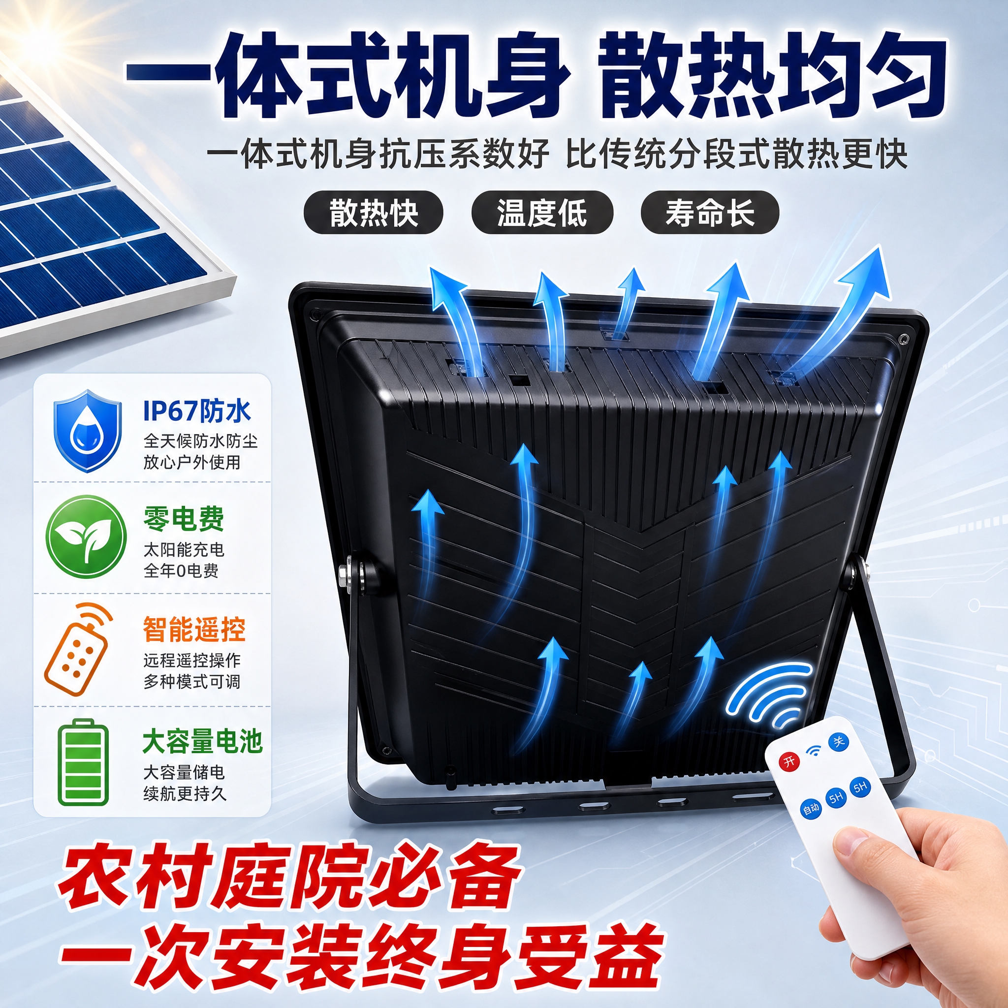 [主图-5] 主题：一体式机身散热+智能遥控+零电费 综合卖点… - 图片创意预览