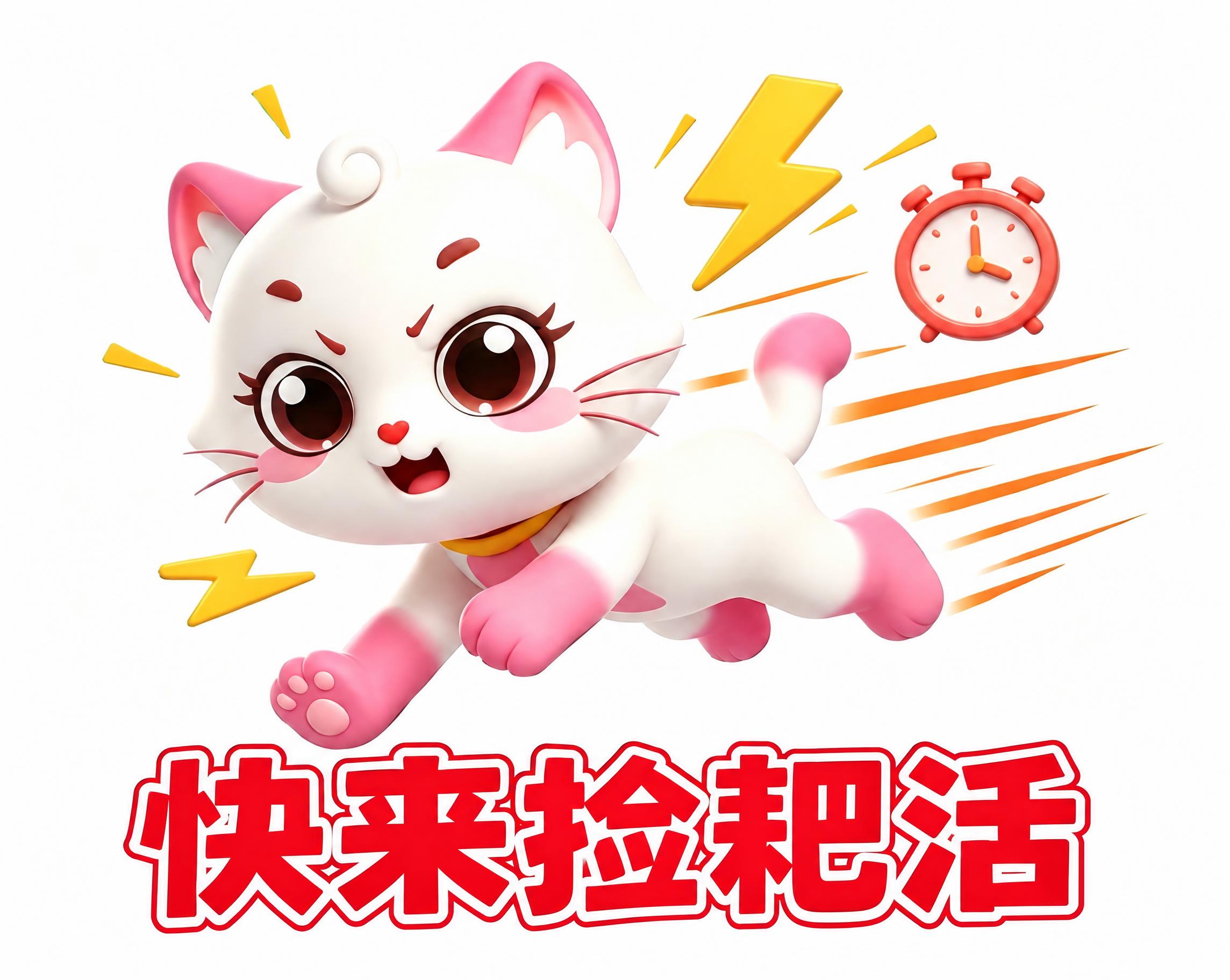 将图片底部的文字“秒杀！手慢无！”修改为“快来捡耙活”，保持原… - 图片创意预览