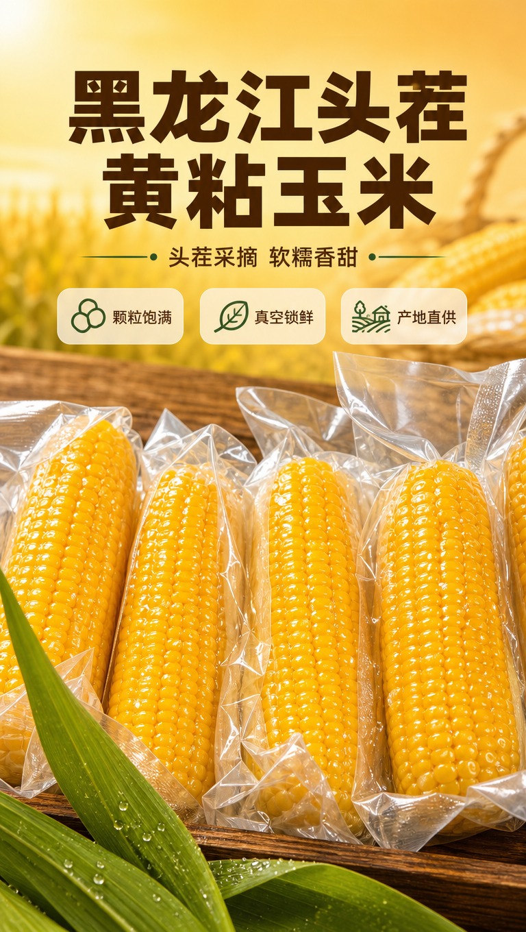 [商品] 使用【图1】黑龙江头茬黄粘玉米，真空独立包装；保留玉… - 图片创意预览