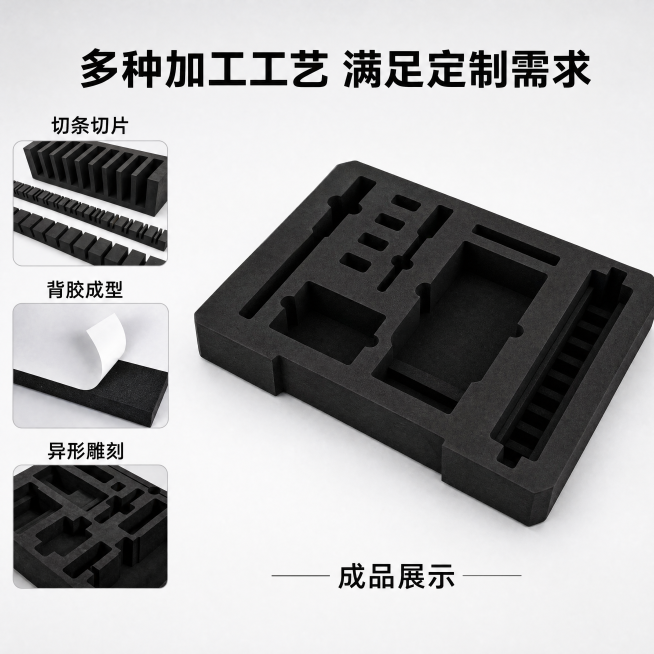 南京墨铠eva泡棉工厂 定制流程  联系客服 规格确认 精准制作 快递发货  加工工艺：切条 切片 单双面背胶  冲压异形 铣刀雕刻 振动刀雕刻  材料种类： 25-70硬度齐全  阻燃eva  防静预览效果