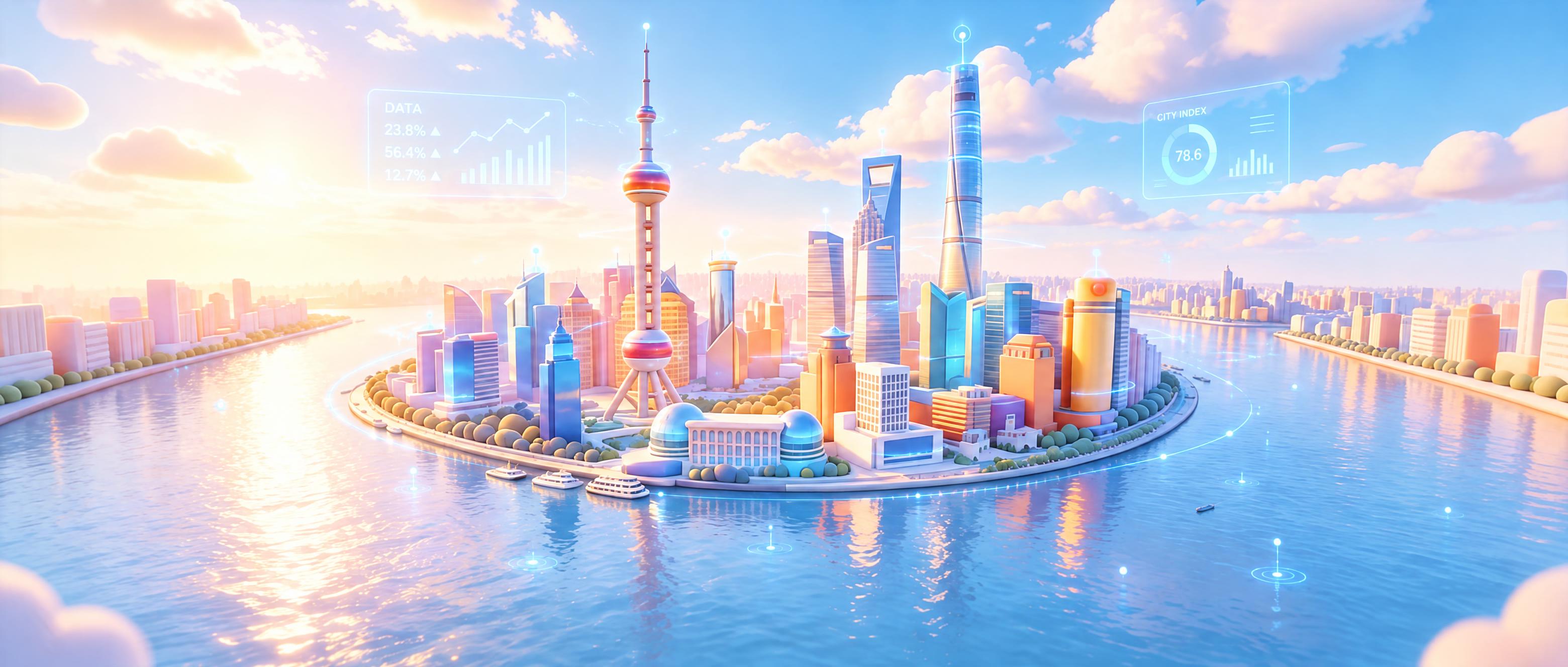 保留原图的卡通3D风格、暖色调阳光氛围和所有建筑原貌不变，仅在… - 图片创意预览
