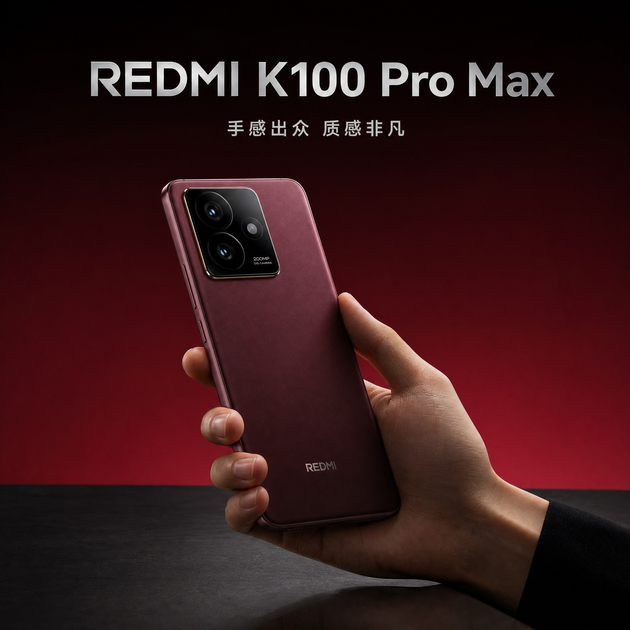 [主图-4] REDMI K100 Pro Max 酒红色磨砂… - 图片创意预览
