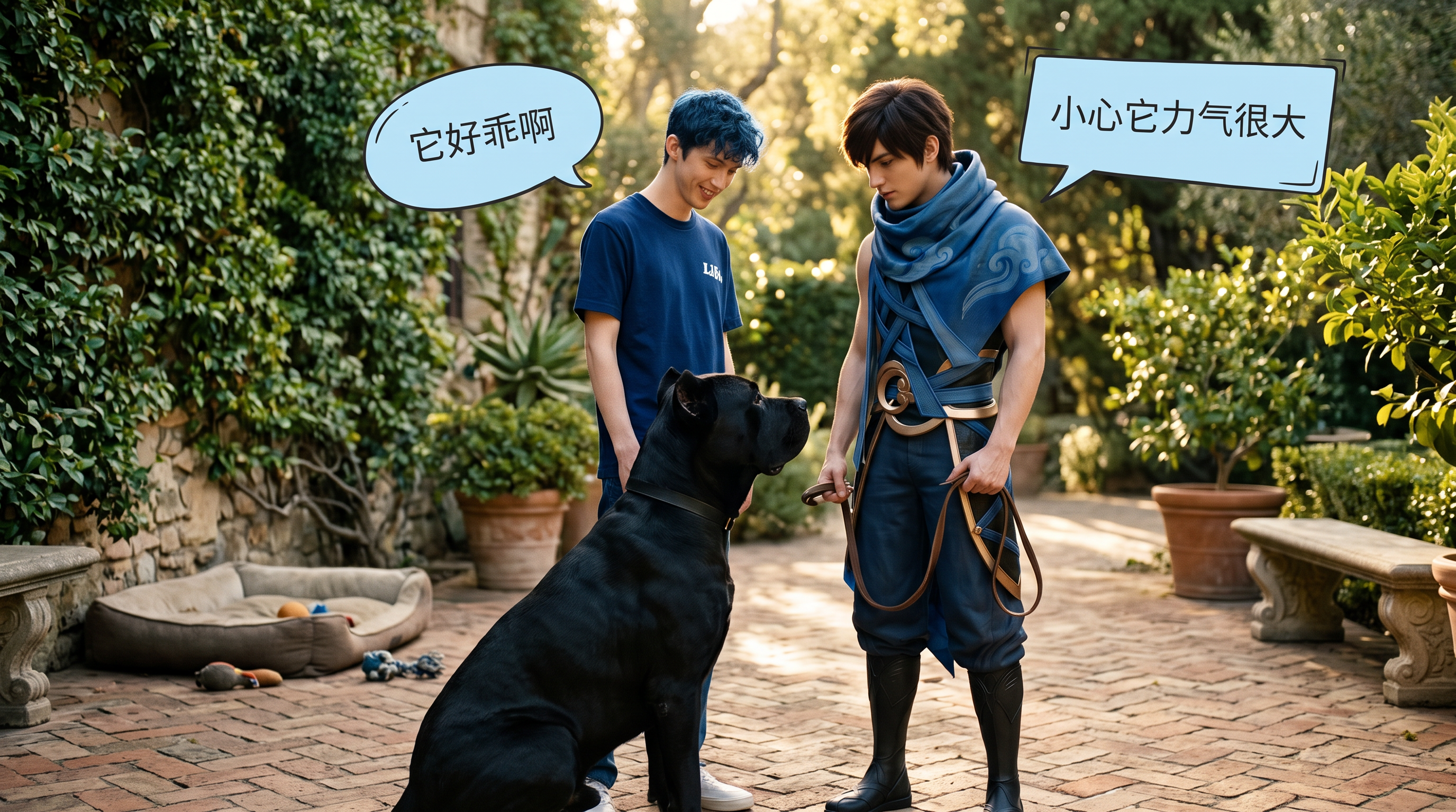 生成双人养犬图 - 图片创意预览