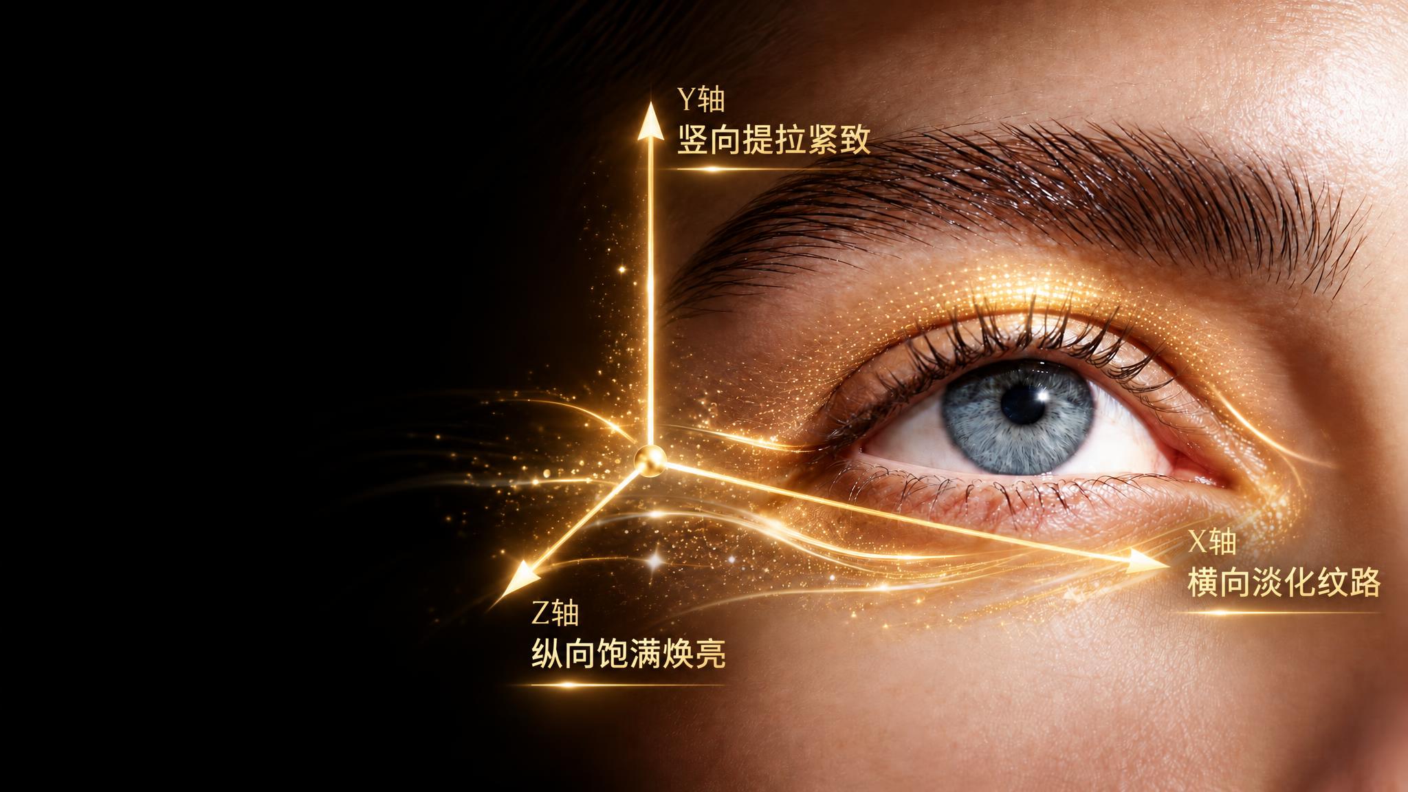 以图1为基础，参考图2的XYZ轴三角箭头标注格式，在眼部区域添… - 图片创意预览